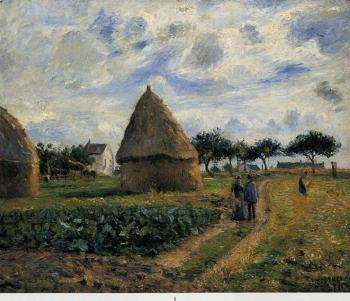 卡米耶 畢沙羅 Peasants and Hay Stacks